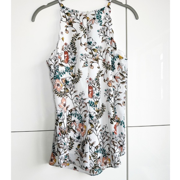 A. Byer Sleeveless Blouse Floral Leaves Size Medium Spring Professional - Picture 4 of 7